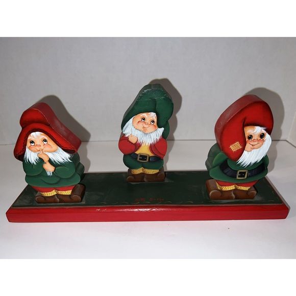 Handcrafted Christmas Elves Christmas Elf Decor  by Jim’s Splinter Shop - Picture 1 of 8